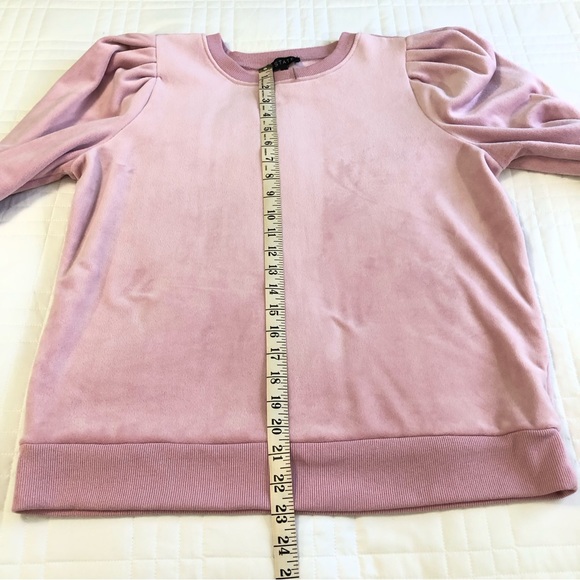 NWOT- REVOLVE- 1.STATE Rose Pink Velour Sweatshirt Style Top. Size L - Picture 8 of 9